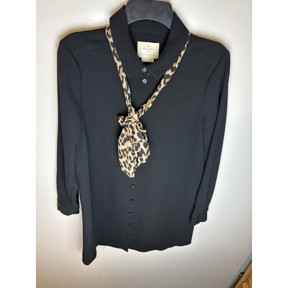 Kate Spade Griffin Dress with Leopard Tie Size 10